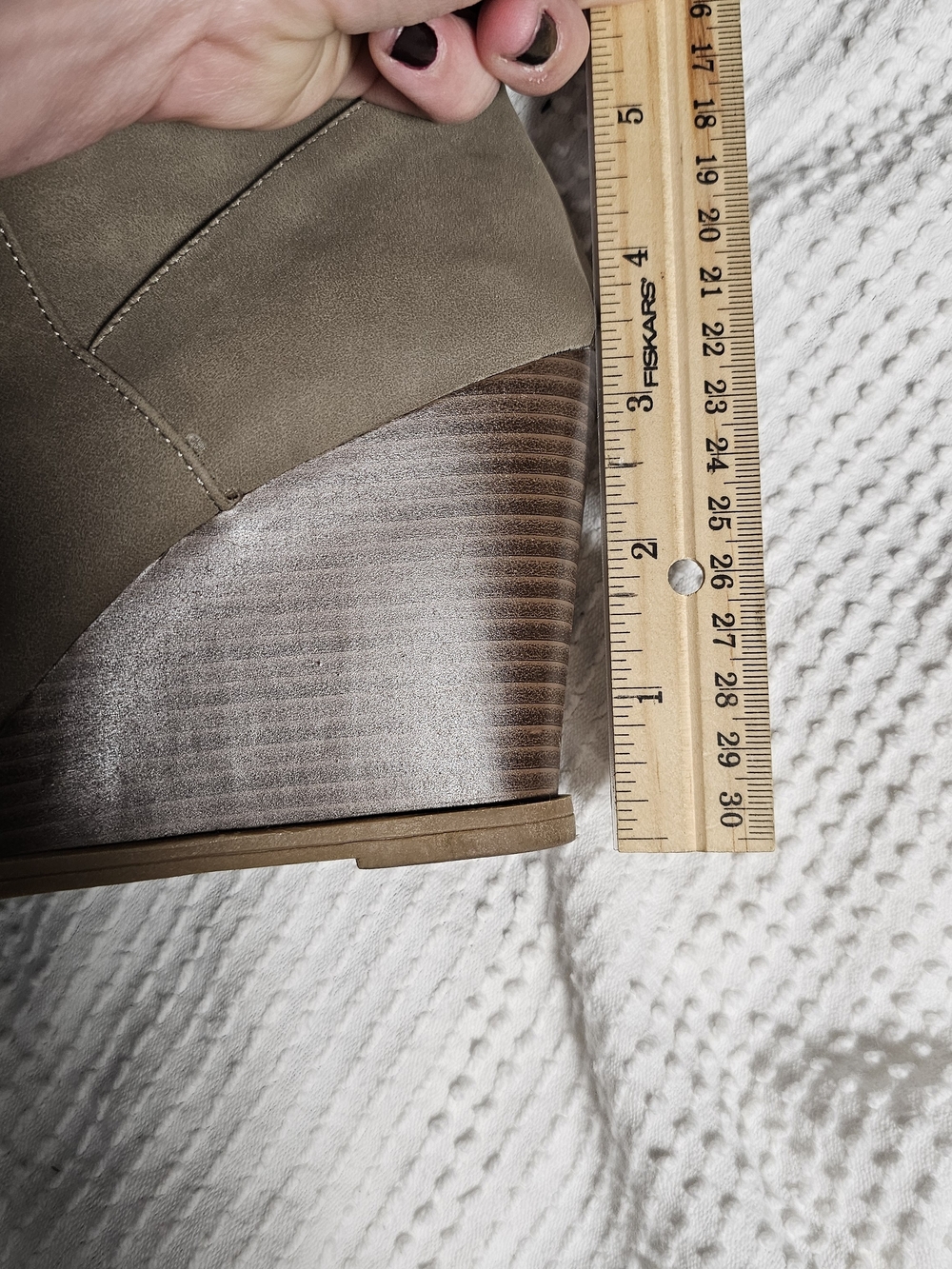 Jasmine Taupe Knee-High Wedge Boots - Picture 8 of 15